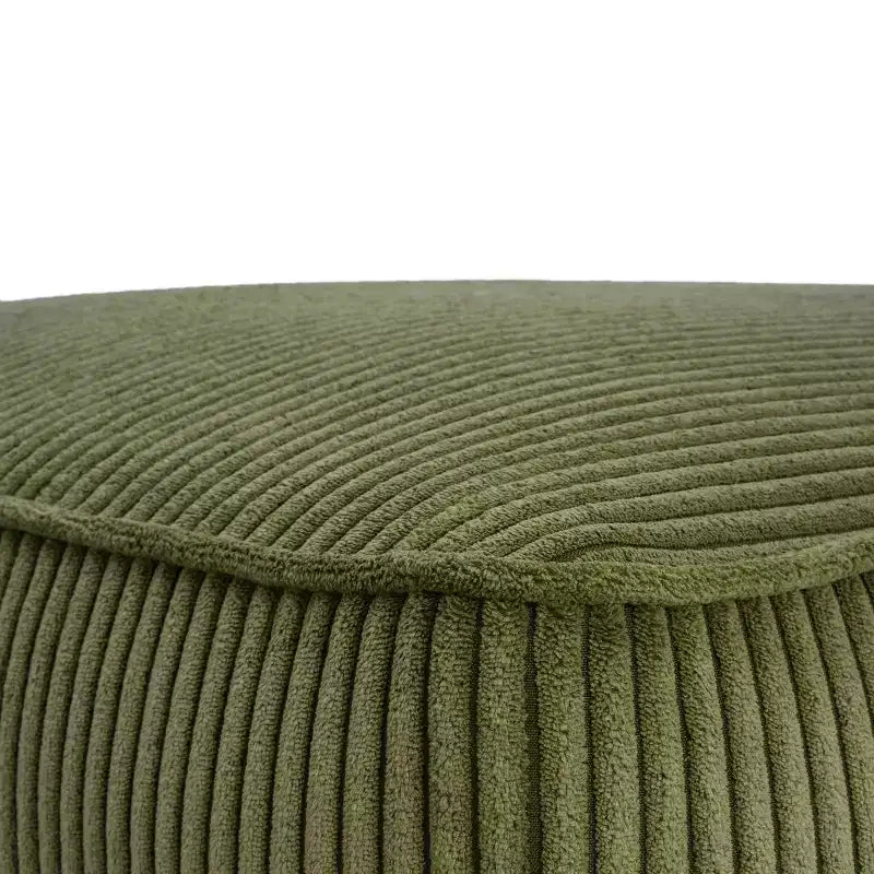 Ottoman d'appoint carré en velours côtelé et bois, vert olive