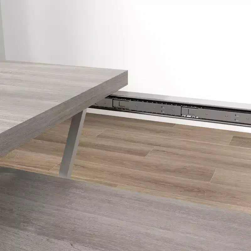 Table de salle à manger extensible de style champêtre avec piètement tréteau, table de cuisine