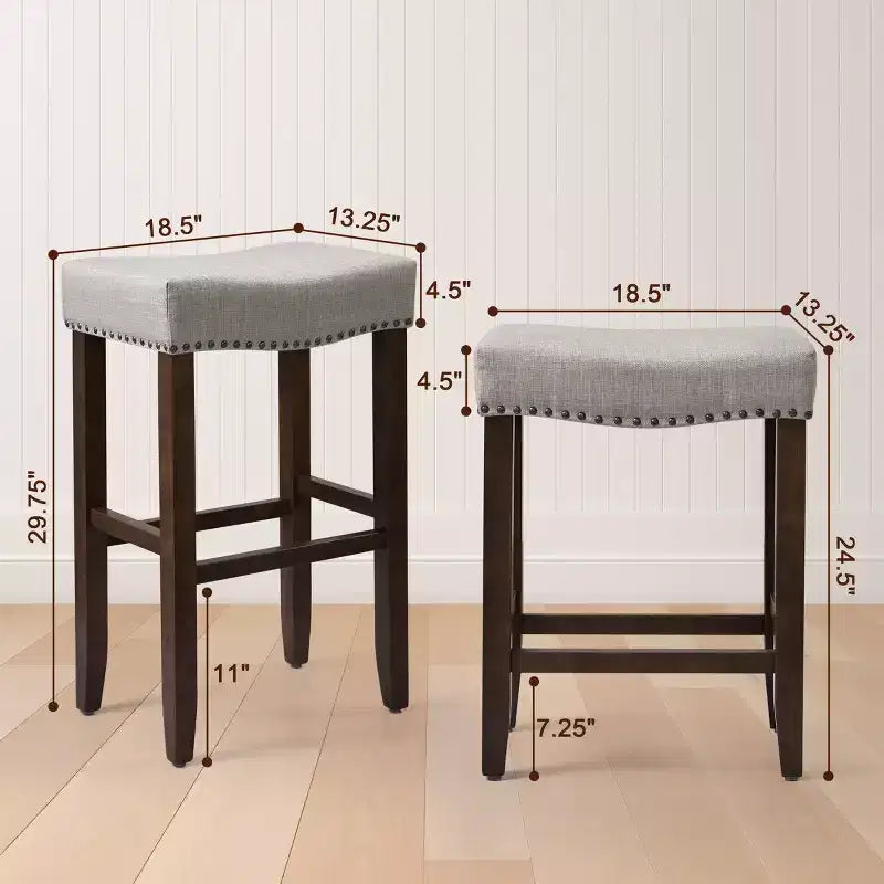 Tabourets de bar sans dossier Tabourets de comptoir modernes Chaises de cuisine en bois pour îlot de cuisine