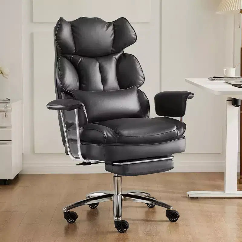 JIONJOY Ergonomic Office Chair with Footrest - BIFMA Certified Executive Chair, Adjustable Lumbar Support & 135 Recline, PU Leather Swivel Chair