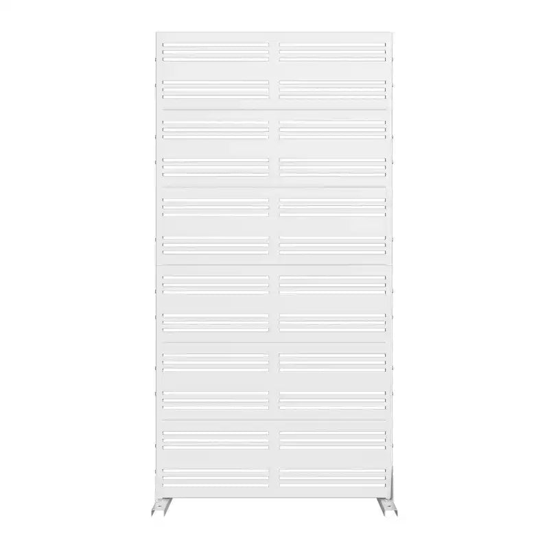 Jardinière blanche en métal avec treillis de 72 H35W pour patio de café, jardin et balcons