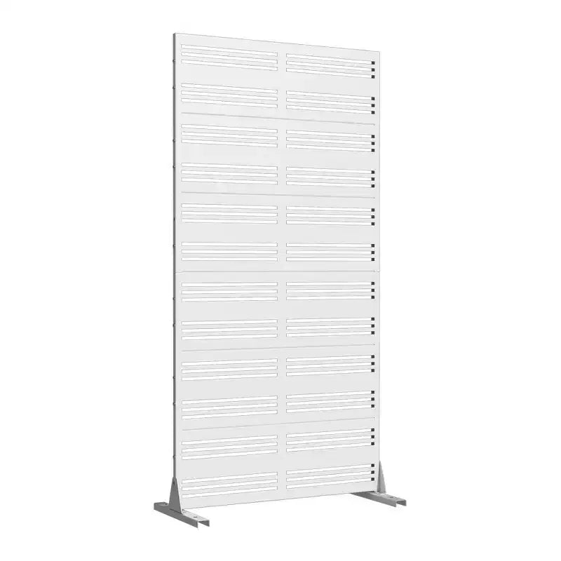 Jardinière blanche en métal avec treillis de 72 H35W pour patio de café, jardin et balcons