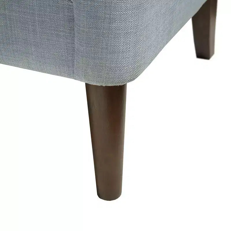 Fauteuil de salon capitonné contemporain avec coussin rembourré, fauteuil confortable avec pieds en bois pour chambre à coucher ou salle de lecture.