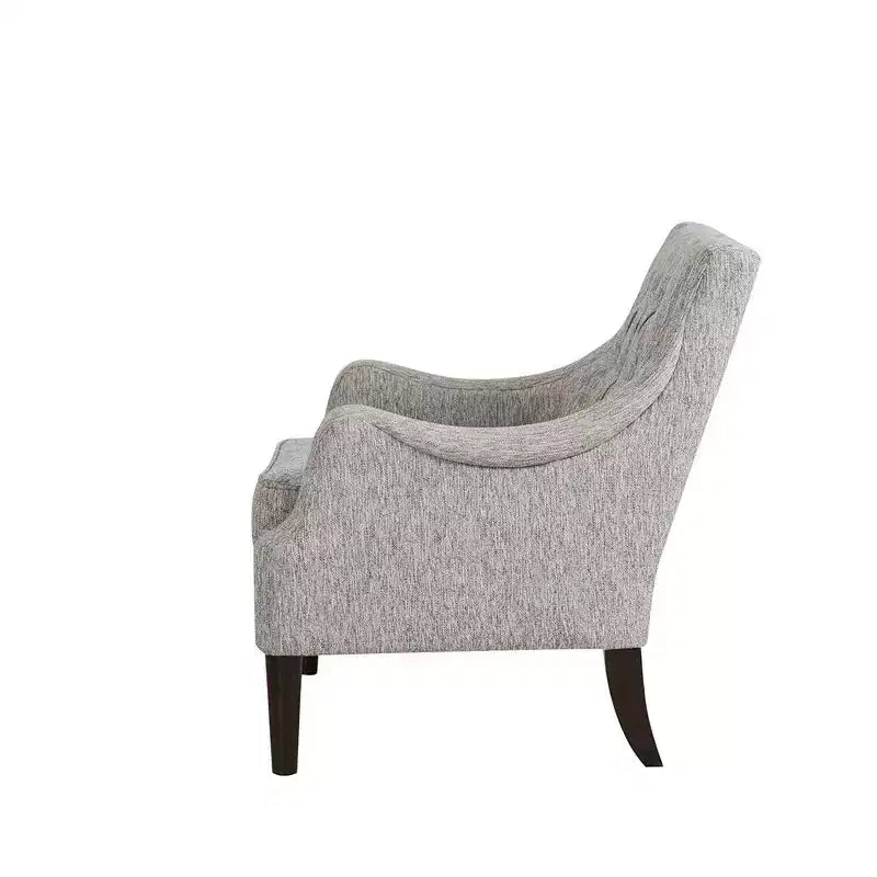 Fauteuil de salon capitonné contemporain avec coussin rembourré, fauteuil confortable avec pieds en bois pour chambre à coucher ou salle de lecture.