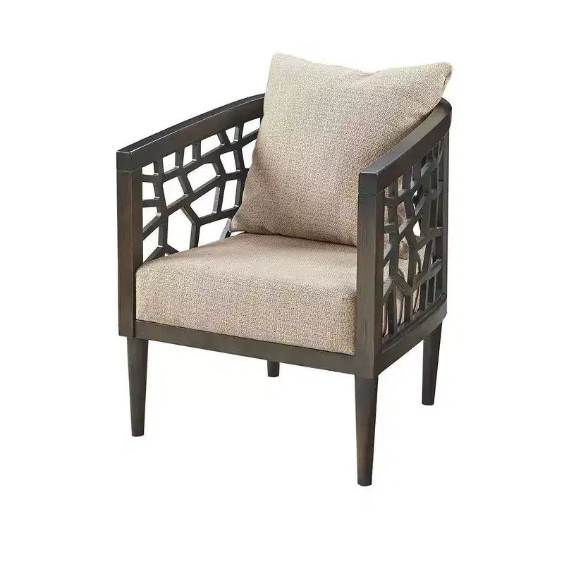 Fauteuil d'appoint avec coussin de rembourrage confortable, cadre en bois massif, fauteuil de lecture élégant Maroc pour salon, salle d'attente