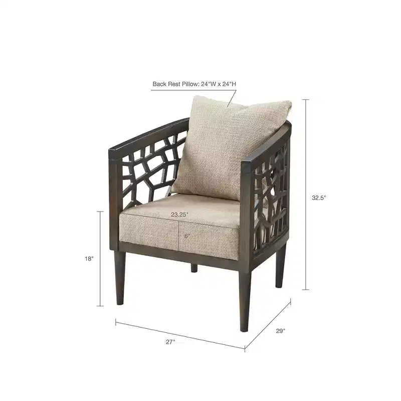 Fauteuil d'appoint avec coussin de rembourrage confortable, cadre en bois massif, fauteuil de lecture élégant Maroc pour salon, salle d'attente