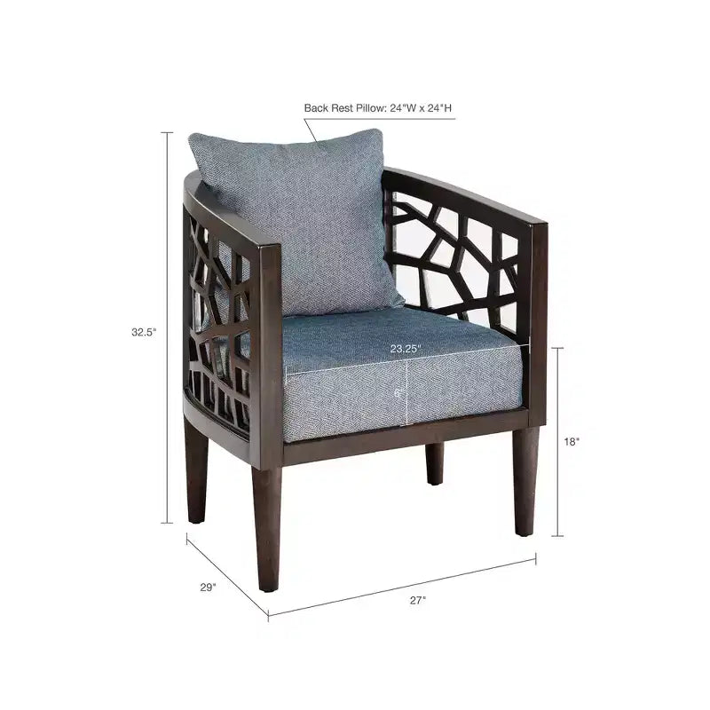 Fauteuil d'appoint avec coussin de rembourrage confortable, cadre en bois massif, fauteuil de lecture élégant Maroc pour salon, salle d'attente
