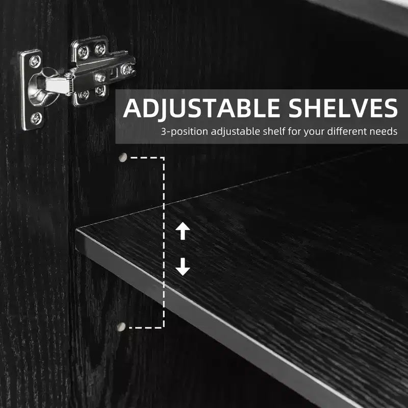 Meuble d'appoint en bois avec étagères réglables