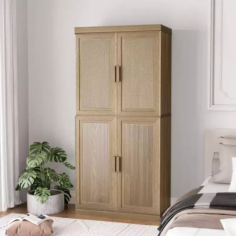 Meuble d'appoint en bois avec étagères réglables