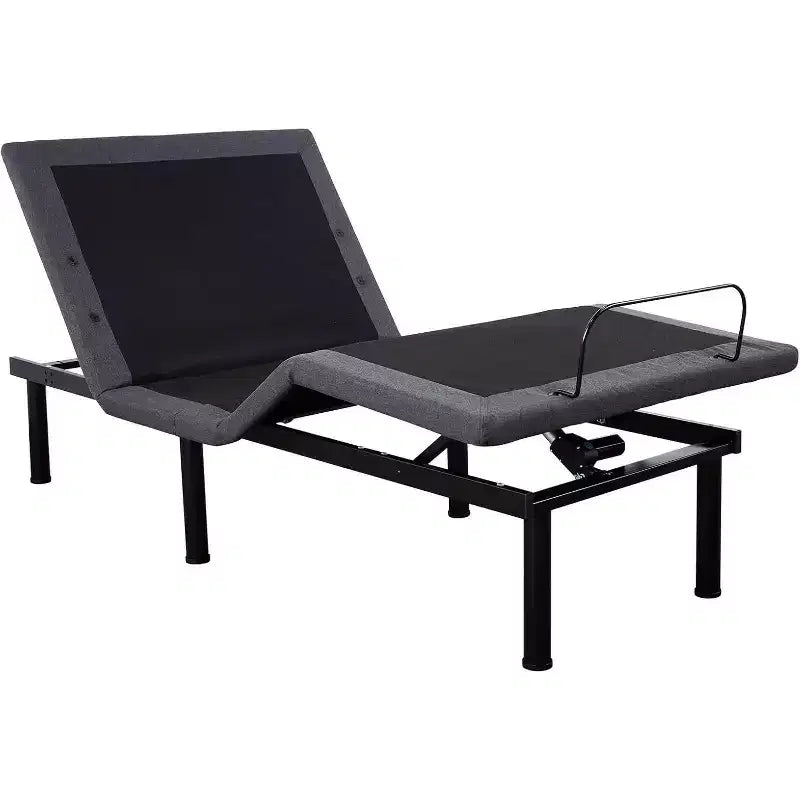 Cadre de lit ajustable, Sommier électrique avec massage, Inclinaison tête et pieds, Télécommande sans fil, 2 ports USB intégrés, Veilleuse LED