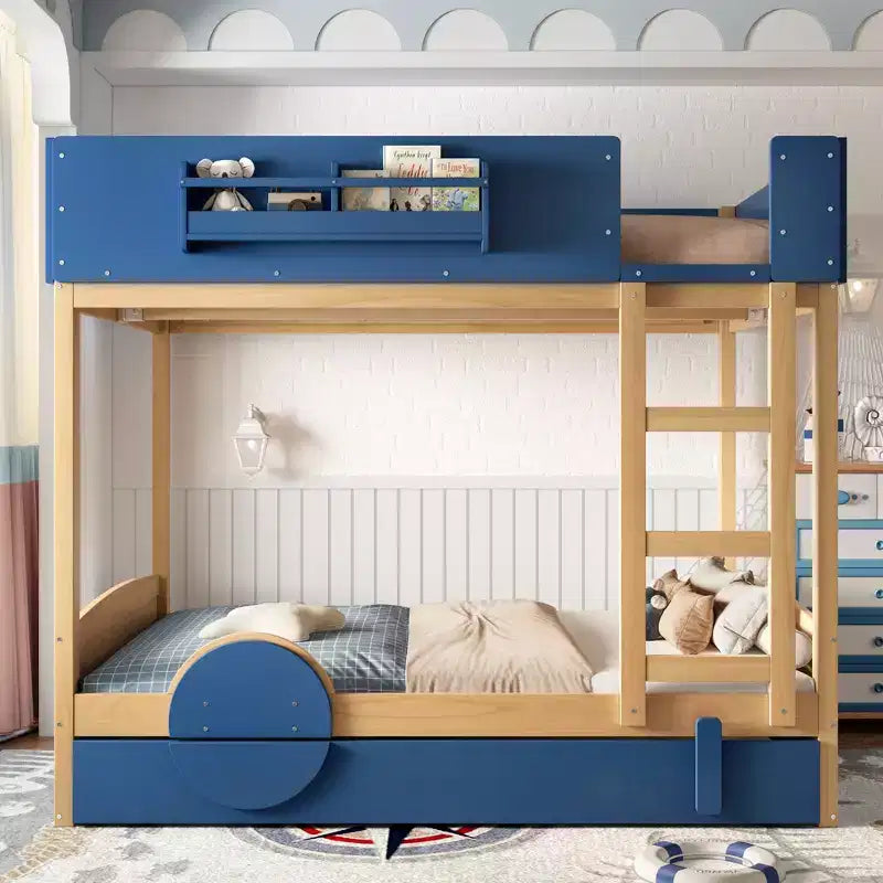 GDFStudio Rowan Wood Bunk Bed with Trundle