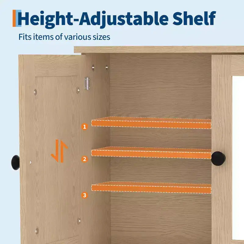 Armoire à pharmacie miroir de 22,2 pouces pour salle de bain, armoire de rangement murale au-dessus des toilettes avec étagère réglable, armoire en MDF étanche pour salle de bain