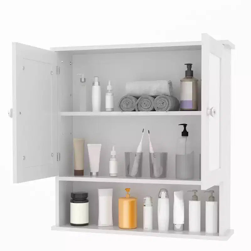 Armoire à pharmacie miroir de 22,2 pouces pour salle de bain, armoire de rangement murale au-dessus des toilettes avec étagère réglable, armoire en MDF étanche pour salle de bain