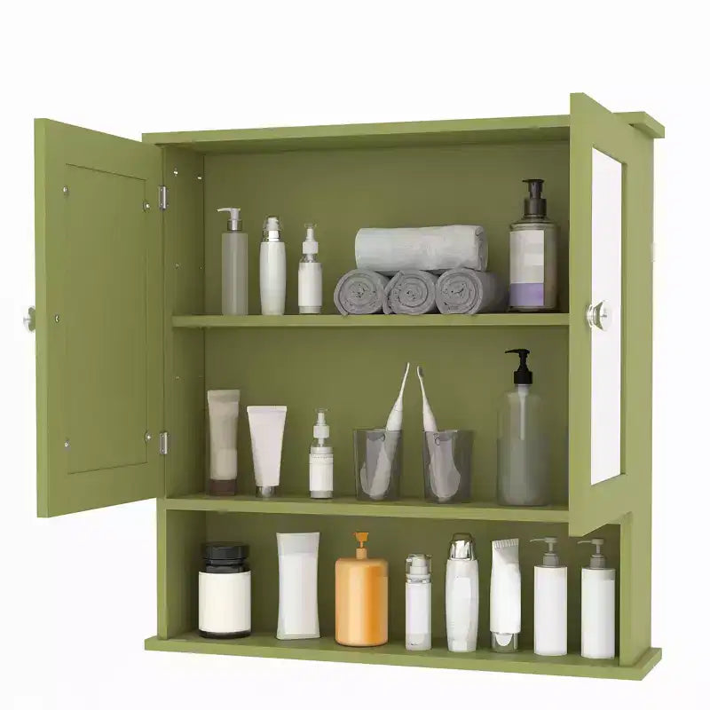Armoire à pharmacie miroir de 22,2 pouces pour salle de bain, armoire de rangement murale au-dessus des toilettes avec étagère réglable, armoire en MDF étanche pour salle de bain