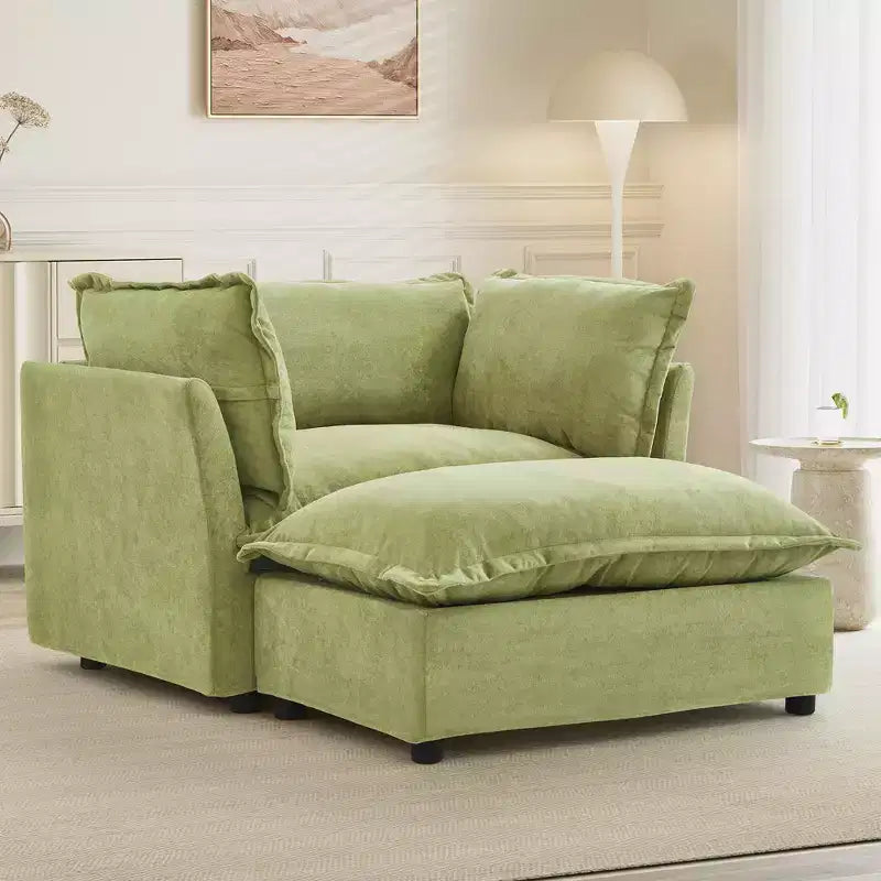 Canapé Fauteuil Moderne avec Ottomane Mobile