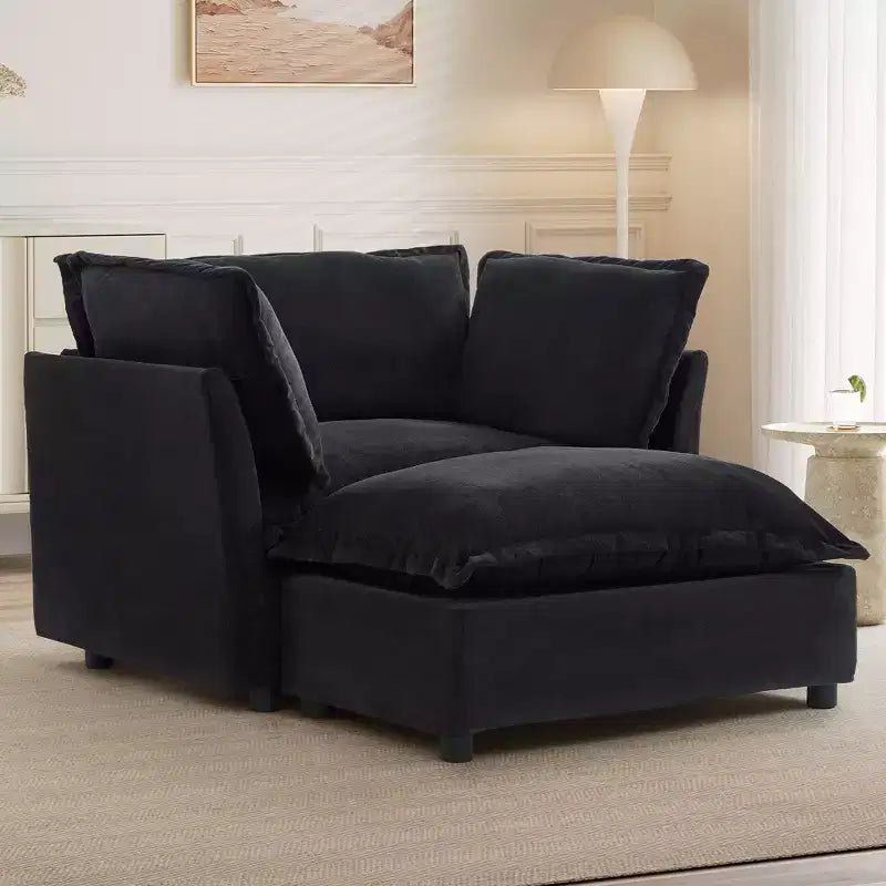 Canapé Fauteuil Moderne avec Ottomane Mobile