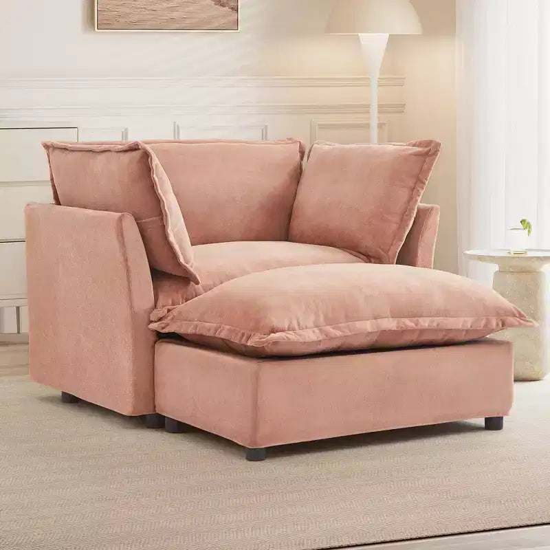 Canapé Fauteuil Moderne avec Ottomane Mobile