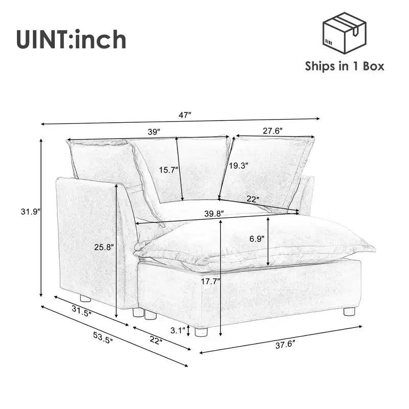 Canapé Fauteuil Moderne avec Ottomane Mobile