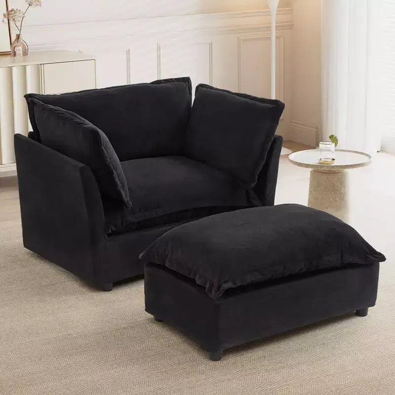 Canapé Fauteuil Moderne avec Ottomane Mobile