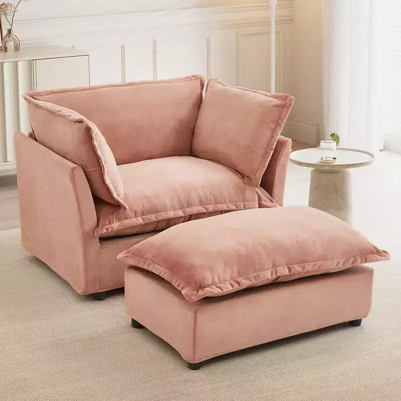 Canapé Fauteuil Moderne avec Ottomane Mobile
