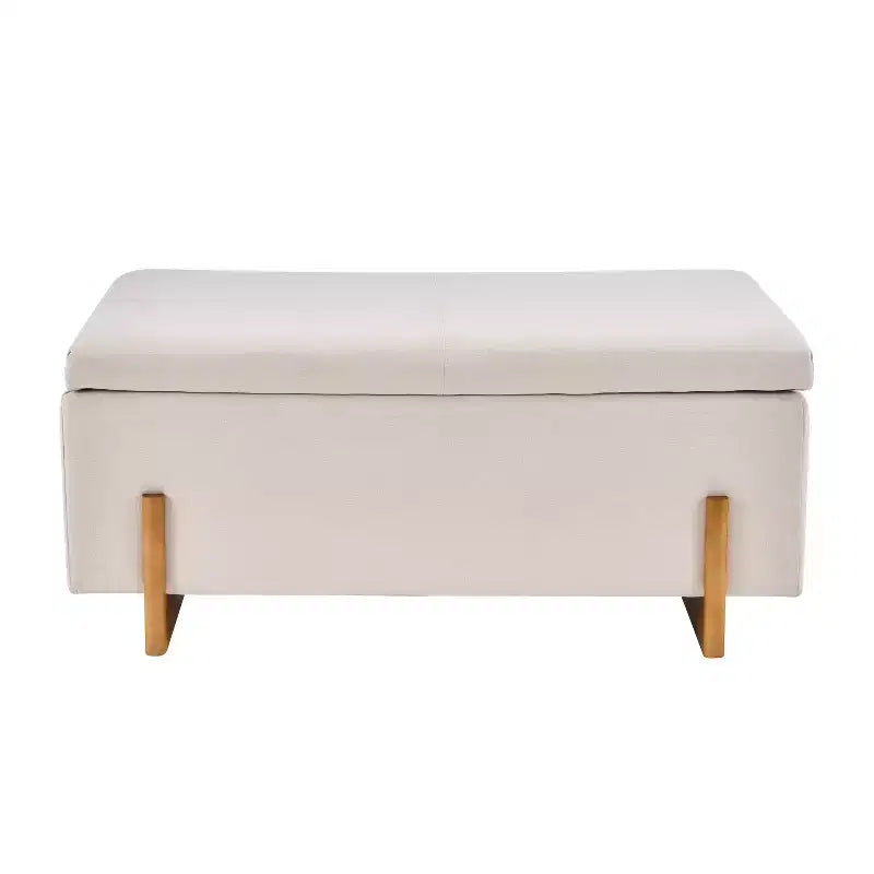 Banc de rangement ottoman rembourré moderne avec couvercle à charnière