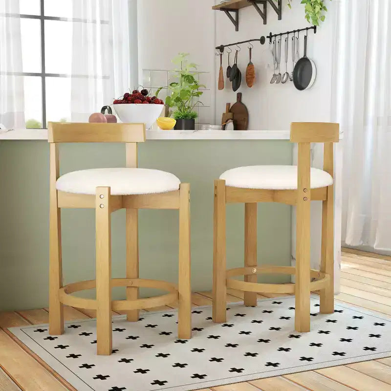 Tabourets de bar hauteur comptoir avec dossiers et repose-pieds pour salle à manger