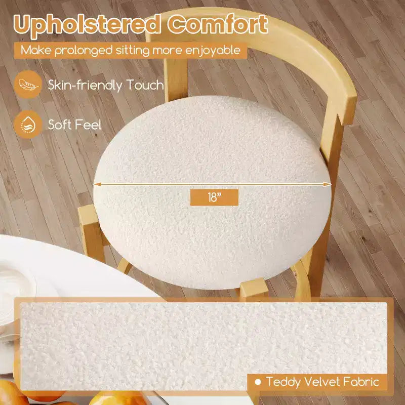 Tabourets de bar hauteur comptoir avec dossiers et repose-pieds pour salle à manger