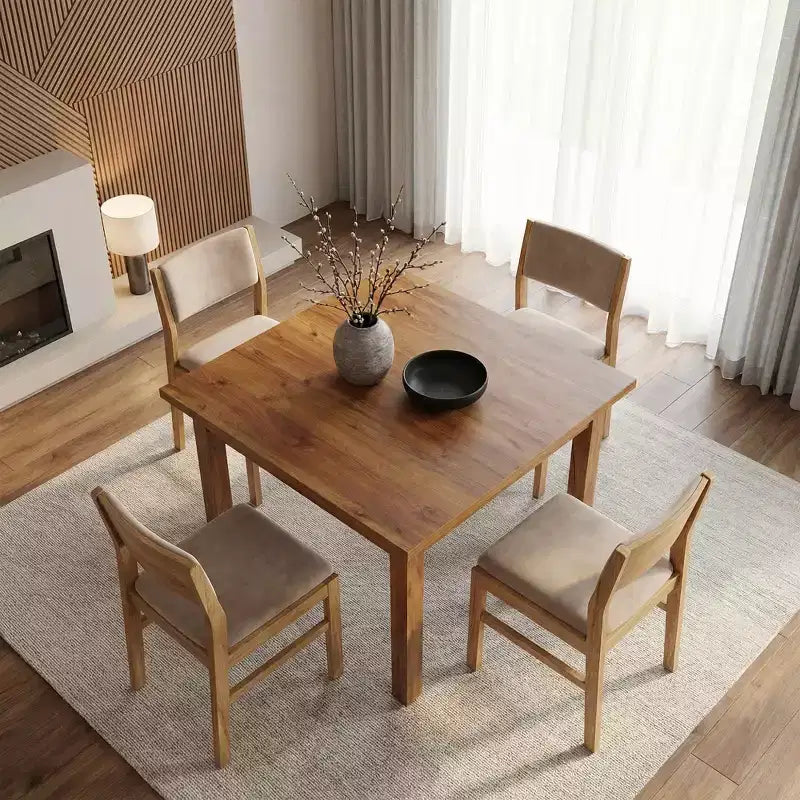 MAYEERTY 39.4 Square Farmhouse Dining Table, Easy Assembly Home Office Desk