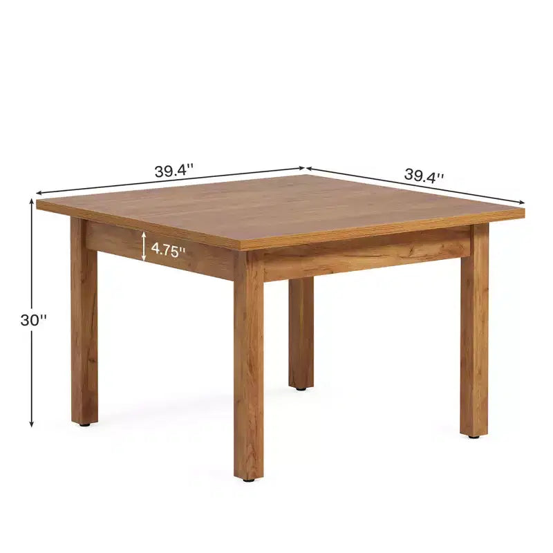Table à manger de ferme carrée de 39,4 pouces, bureau à domicile facile à assembler