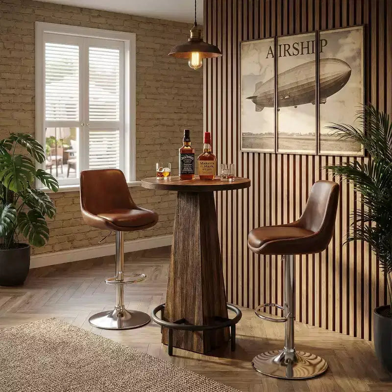 Table de cocktail ronde de 23,7 pouces, table de bar pour la maison et le bureau