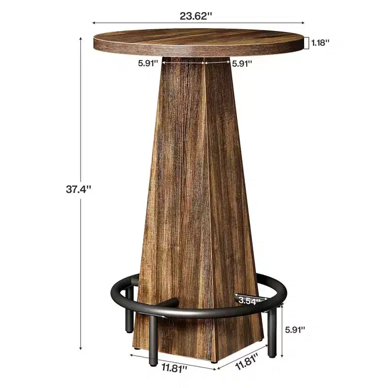 Table de cocktail ronde de 23,7 pouces, table de bar pour la maison et le bureau