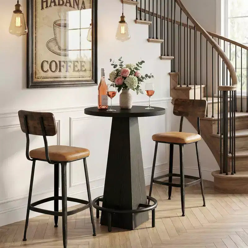 Table de cocktail ronde de 23,7 pouces, table de bar pour la maison et le bureau