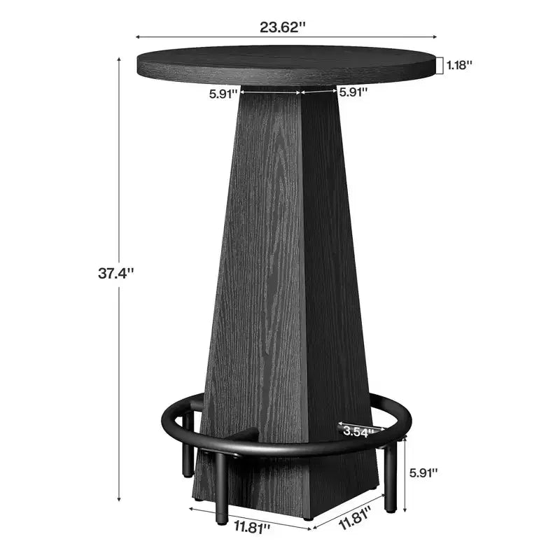Table de cocktail ronde de 23,7 pouces, table de bar pour la maison et le bureau