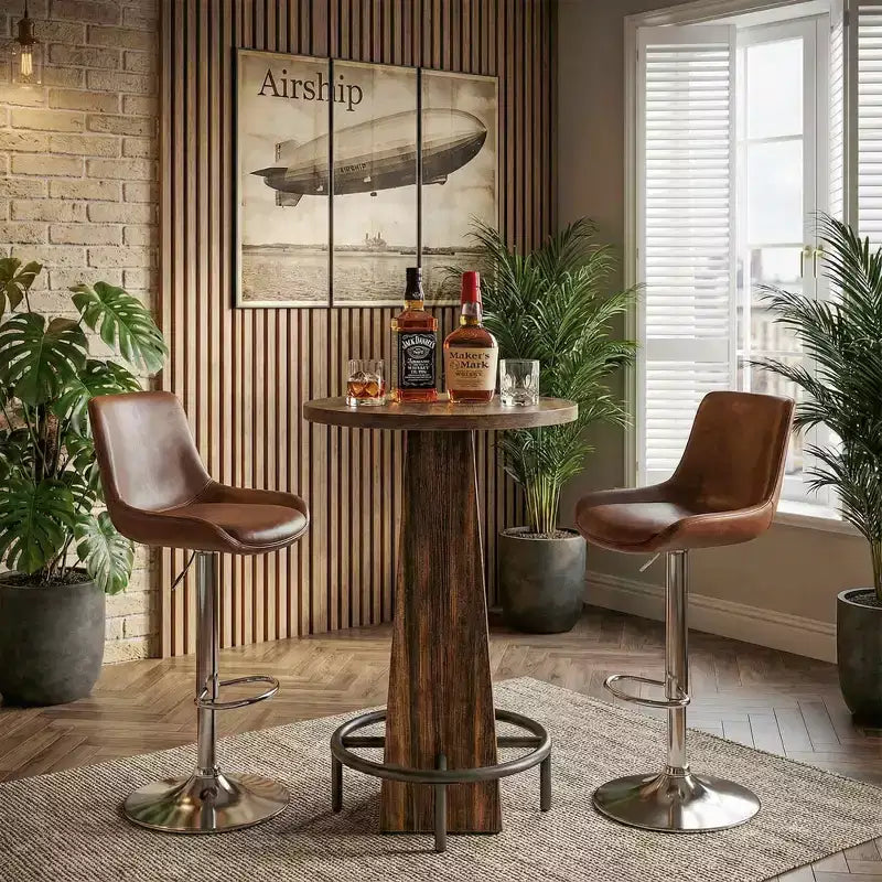 Table de cocktail ronde de 23,7 pouces, table de bar pour la maison et le bureau