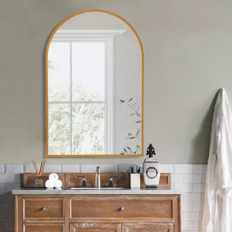 Miroir mural en métal au design moderne, miroir de salle de bain