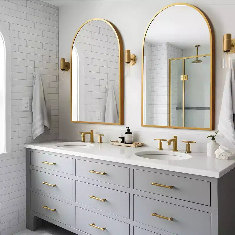 Miroir mural en métal au design moderne, miroir de salle de bain