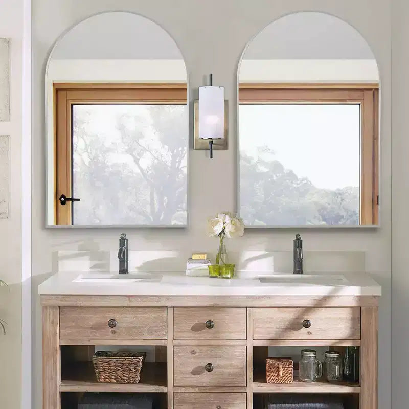 Miroir mural en métal au design moderne, miroir de salle de bain