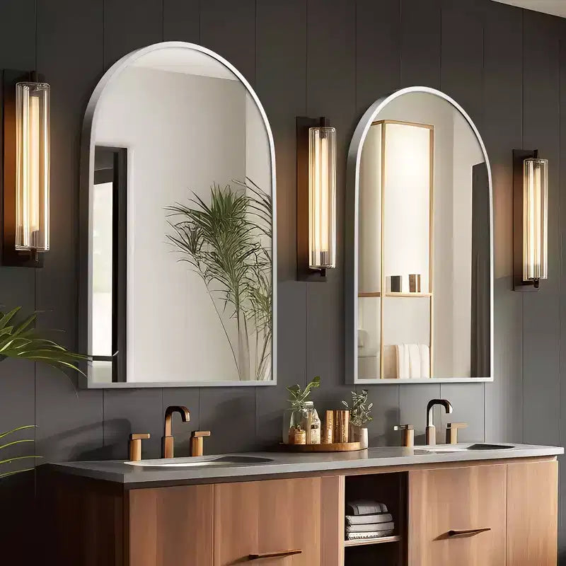 Miroir mural en métal au design moderne, miroir de salle de bain