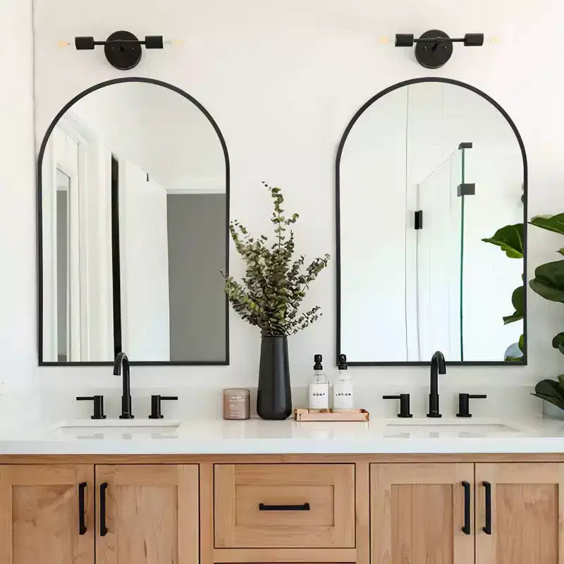 Miroir mural en métal au design moderne, miroir de salle de bain