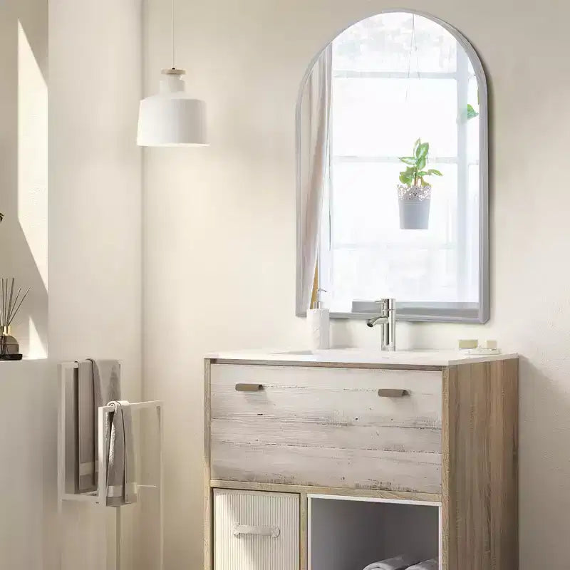 Miroir mural en métal au design moderne, miroir de salle de bain
