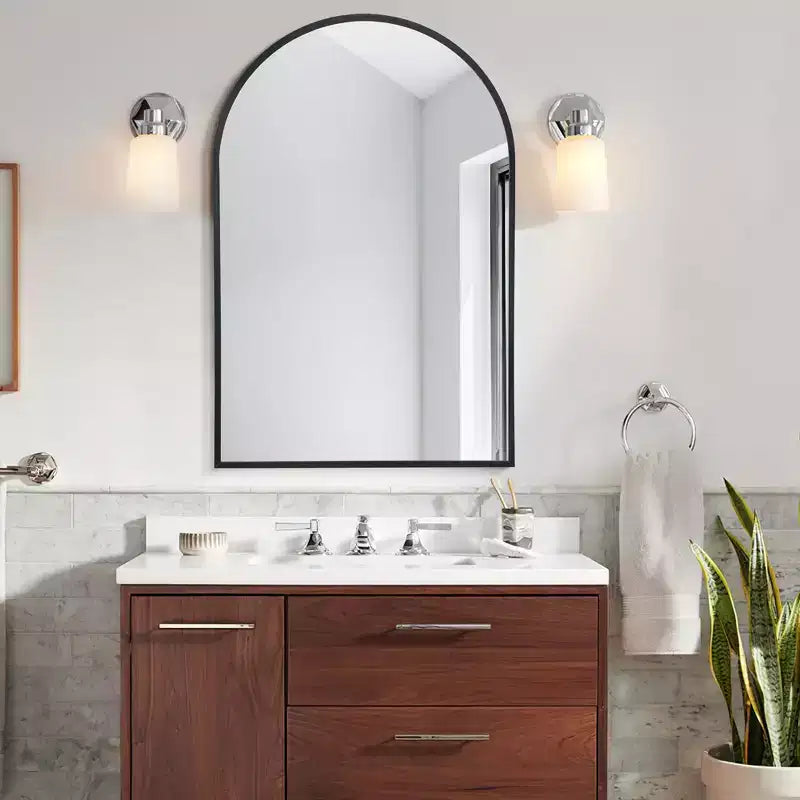 Miroir mural en métal au design moderne, miroir de salle de bain