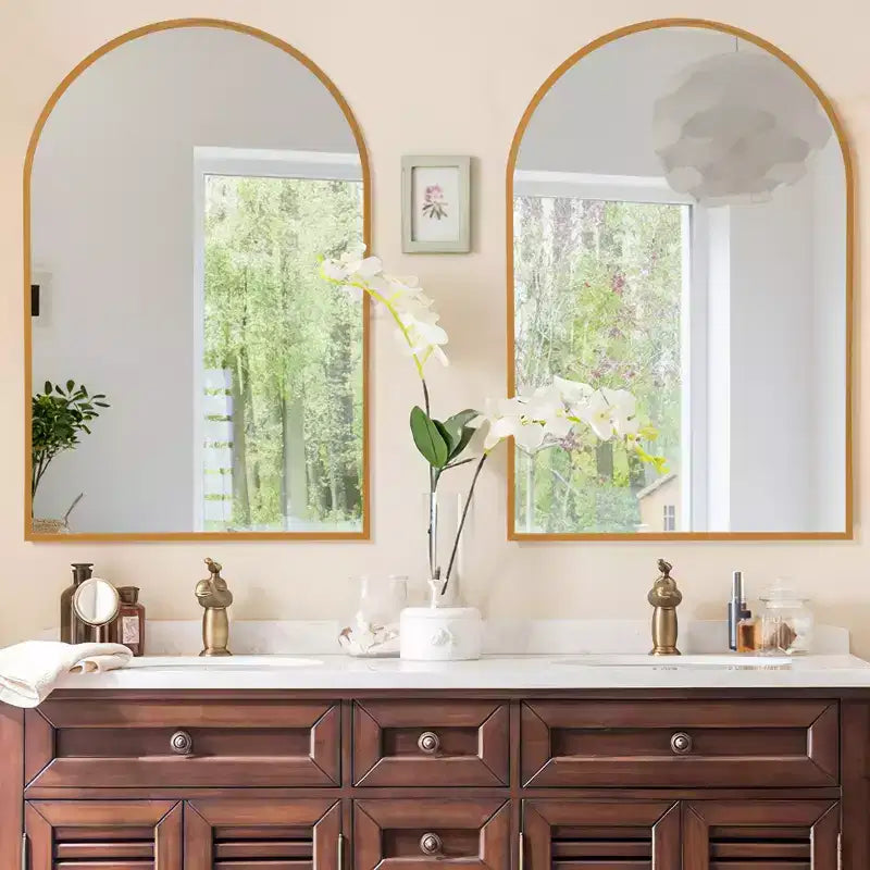 Miroir mural en métal au design moderne, miroir de salle de bain