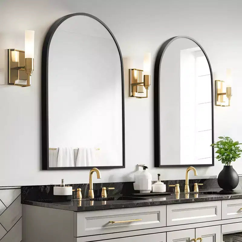 Miroir mural en métal au design moderne, miroir de salle de bain
