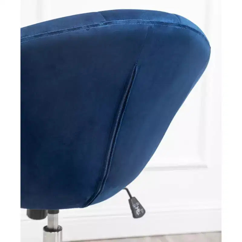 Fauteuil d'appoint pivotant, dossier capitonné en velours, bleu