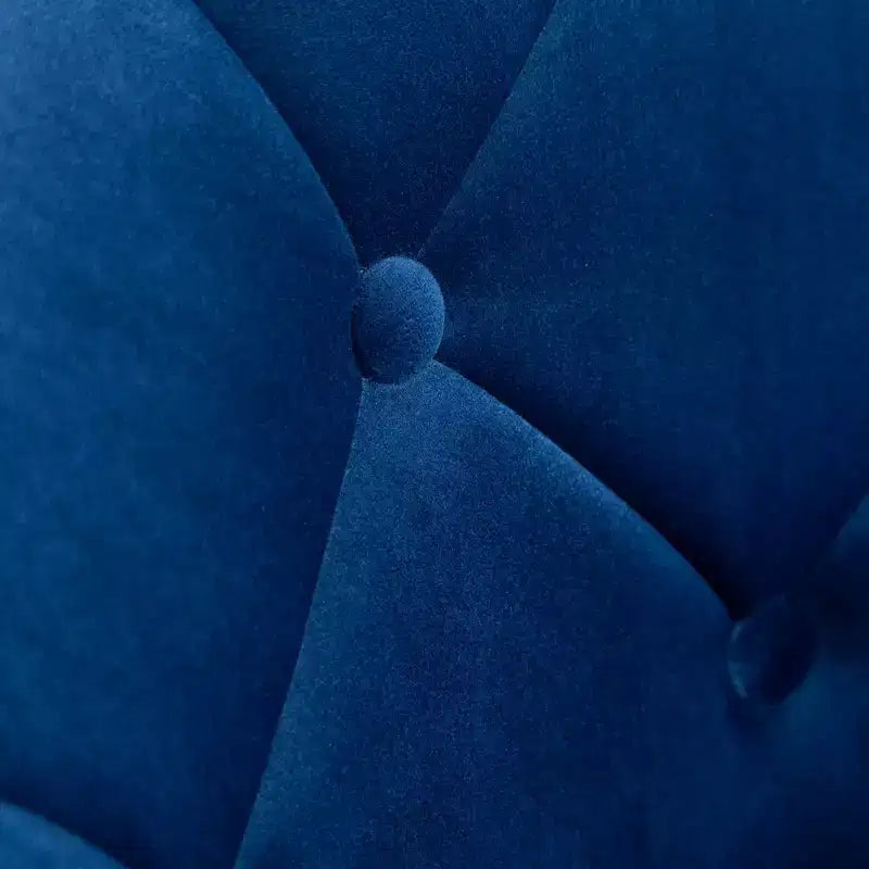 Fauteuil d'appoint pivotant, dossier capitonné en velours, bleu