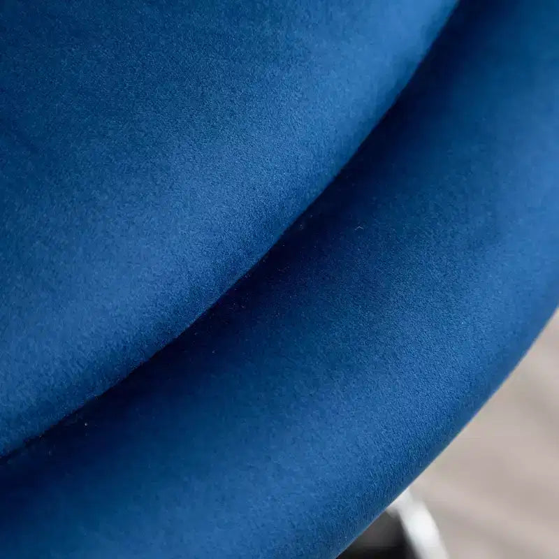 Fauteuil d'appoint pivotant, dossier capitonné en velours, bleu