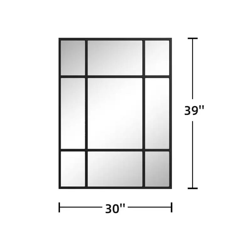Miroir mural rectangulaire 39x30 Miroir de salle de bain encadré noir